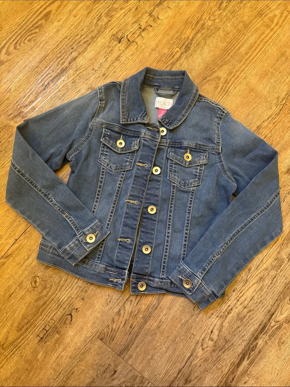 The Children's Place Blue Denim Jean Jacket with Contrast Buttons